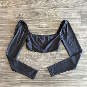 Princess Polly Women's Black Long Sleeve Crop Bra Top Size 0 XS